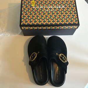 Kurt Geiger London buckled suede mules